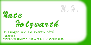 mate holzwarth business card